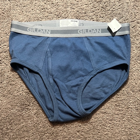 Gildan Men's Classic Blue Briefs set of 5 - Picture 2 of 4